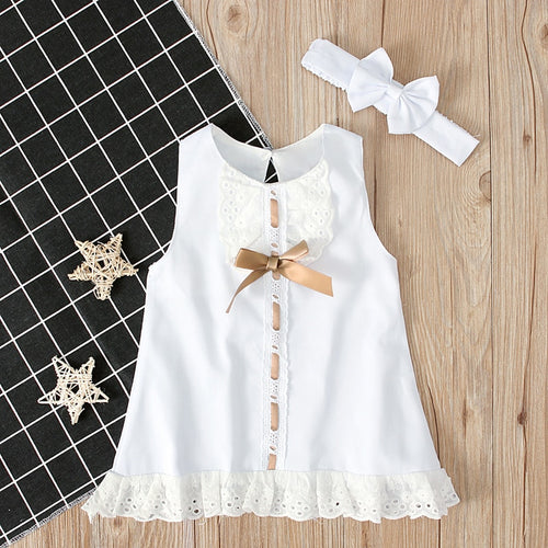 Rorychen Brand 2019 New Summer Girls Dress Sleeveless Girls Casual Maxi Dresses Fashion Kids Clothes with Headbands