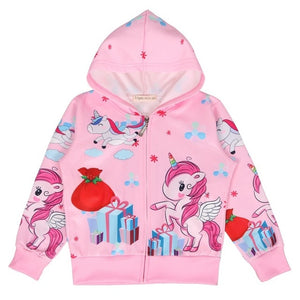 Autumn new unicorn party cartoon girl zipper shirt Lol casual Kids Jacket For Girls Outerwear Zip Sweatshirt Hooded Coat clothes