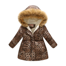 Load image into Gallery viewer, New Girls Warm Down Jackets Cotton Jacket Kids Printed Thick Outerwear Children Clothing Autumn Winter Baby Girls Hooded Coats