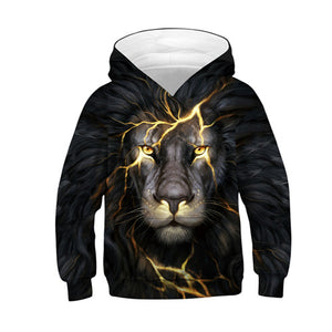 Wolf 3D Print Boys Girls Hoodies Teens Spring Autumn Outerwear Kids Hooded Sweatshirt Clothes Children Long Sleeve Pullover Tops