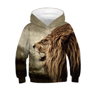 Wolf 3D Print Boys Girls Hoodies Teens Spring Autumn Outerwear Kids Hooded Sweatshirt Clothes Children Long Sleeve Pullover Tops