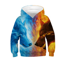 Load image into Gallery viewer, Wolf 3D Print Boys Girls Hoodies Teens Spring Autumn Outerwear Kids Hooded Sweatshirt Clothes Children Long Sleeve Pullover Tops