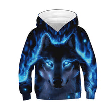 Load image into Gallery viewer, Wolf 3D Print Boys Girls Hoodies Teens Spring Autumn Outerwear Kids Hooded Sweatshirt Clothes Children Long Sleeve Pullover Tops