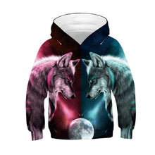 Load image into Gallery viewer, Wolf 3D Print Boys Girls Hoodies Teens Spring Autumn Outerwear Kids Hooded Sweatshirt Clothes Children Long Sleeve Pullover Tops