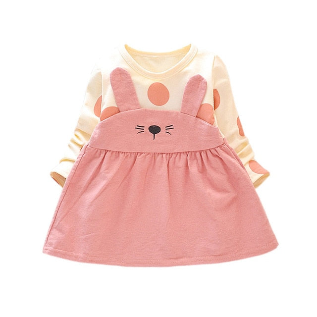 Casual Newborn Dress Infant Baby Clothes Girl Clothing Cartoon Princess Long Sleeve Dress Spring Autumn Girls Dresses 6M- 3T