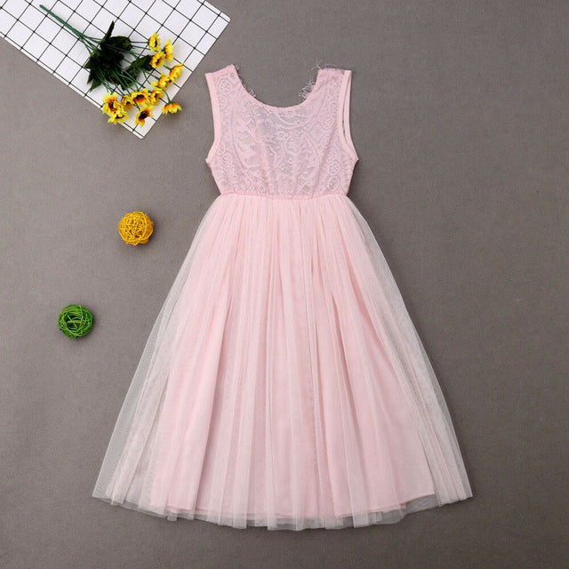 Toddler Kid Baby Girl Flower Dress Lace Tutu Party Bridesmaid Pageant Dresses