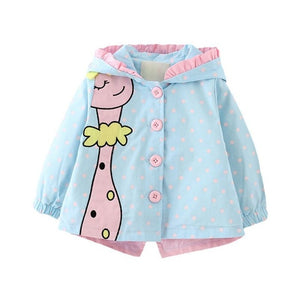 autumn Baby Girls Coat Long Sleeve Coat Jacket Rabbit Ear Hoodie Casual Outerwear