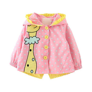 autumn Baby Girls Coat Long Sleeve Coat Jacket Rabbit Ear Hoodie Casual Outerwear