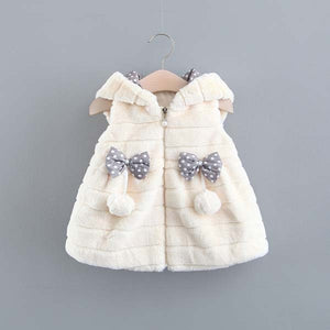 autumn Baby Girls Coat Long Sleeve Coat Jacket Rabbit Ear Hoodie Casual Outerwear