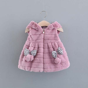 autumn Baby Girls Coat Long Sleeve Coat Jacket Rabbit Ear Hoodie Casual Outerwear