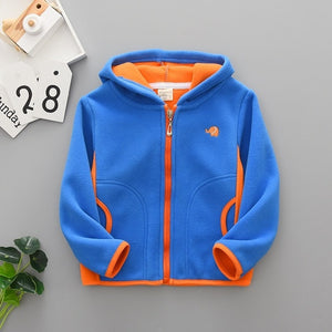 Sundae Angel Boys Polar Fleece Jacket Kids Hooded Long Sleeve Autumn Girl Child Coat Embroidery Warm Children Outerwear Clothes