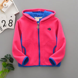 Sundae Angel Boys Polar Fleece Jacket Kids Hooded Long Sleeve Autumn Girl Child Coat Embroidery Warm Children Outerwear Clothes