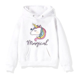 Fashion Unicorn Print Sweater Toddler Boys Girls Sweatshirt Casual Hoodies Baby Winter Warm Long Sleeve Hooded Children Clothes