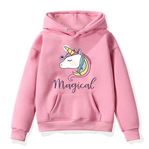 Fashion Unicorn Print Sweater Toddler Boys Girls Sweatshirt Casual Hoodies Baby Winter Warm Long Sleeve Hooded Children Clothes