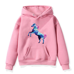 Fashion Unicorn Print Sweater Toddler Boys Girls Sweatshirt Casual Hoodies Baby Winter Warm Long Sleeve Hooded Children Clothes