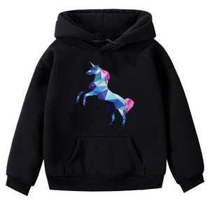 Fashion Unicorn Print Sweater Toddler Boys Girls Sweatshirt Casual Hoodies Baby Winter Warm Long Sleeve Hooded Children Clothes