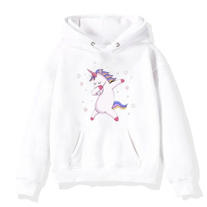 Fashion Unicorn Print Sweater Toddler Boys Girls Sweatshirt Casual Hoodies Baby Winter Warm Long Sleeve Hooded Children Clothes