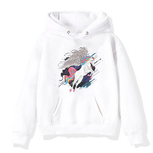 Fashion Unicorn Print Sweater Toddler Boys Girls Sweatshirt Casual Hoodies Baby Winter Warm Long Sleeve Hooded Children Clothes