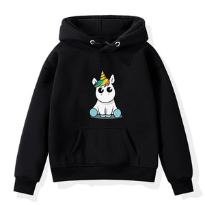 2019 Boys Girls Hoodies Clothes Children Winter Thick Sweatshirts Unicorn Print Toddler hoodie Kids Plus Velvet Tops Costume