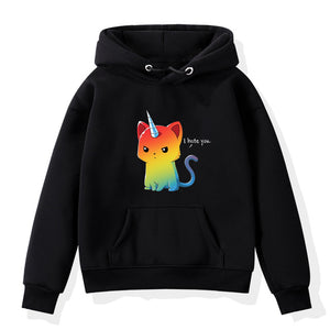2019 Boys Girls Hoodies Clothes Children Winter Thick Sweatshirts Unicorn Print Toddler hoodie Kids Plus Velvet Tops Costume