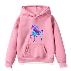 2019 Boys Girls Hoodies Clothes Children Winter Thick Sweatshirts Unicorn Print Toddler hoodie Kids Plus Velvet Tops Costume