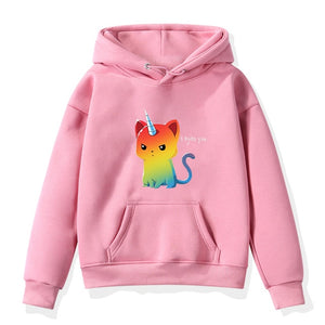 2019 Boys Girls Hoodies Clothes Children Winter Thick Sweatshirts Unicorn Print Toddler hoodie Kids Plus Velvet Tops Costume