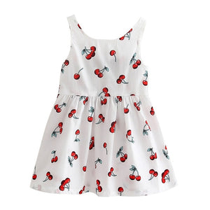 2020 New Girls Clothing Summer Girl Dress Children Kids Berry Dress Back V Dress Girls Cotton Kids Vest dress Children Clothes