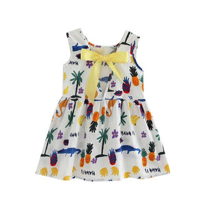 2020 New Girls Clothing Summer Girl Dress Children Kids Berry Dress Back V Dress Girls Cotton Kids Vest dress Children Clothes