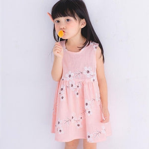 2020 New Girls Clothing Summer Girl Dress Children Kids Berry Dress Back V Dress Girls Cotton Kids Vest dress Children Clothes