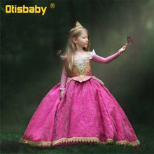 Load image into Gallery viewer, Christmas Halloween Girls Aurora Dress Bebe Pink Lace Wedding Dresses  Sleeping Beauty Fairies Costume Fantasia Aurora Infantil