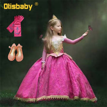 Load image into Gallery viewer, Christmas Halloween Girls Aurora Dress Bebe Pink Lace Wedding Dresses  Sleeping Beauty Fairies Costume Fantasia Aurora Infantil