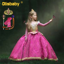 Load image into Gallery viewer, Christmas Halloween Girls Aurora Dress Bebe Pink Lace Wedding Dresses  Sleeping Beauty Fairies Costume Fantasia Aurora Infantil