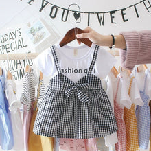 Load image into Gallery viewer, Summer Baby Girl Clothing 0-3Y Casual Toddler Newborn Baby Girls Dress Plaid Fake Two Piece Party Birthday Dress For Girls