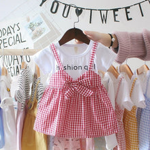 Load image into Gallery viewer, Summer Baby Girl Clothing 0-3Y Casual Toddler Newborn Baby Girls Dress Plaid Fake Two Piece Party Birthday Dress For Girls