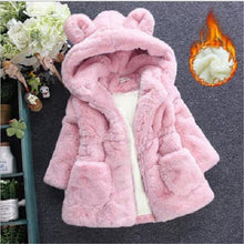 Load image into Gallery viewer, Winter Baby Girls Clothes Faux Fur Fleece Jackets Thick infant Coat Rabbit Ear Warm kids Jacket Xmas Snowsuit Children Outerwear