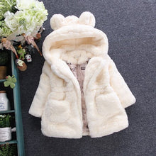 Load image into Gallery viewer, Winter Baby Girls Clothes Faux Fur Fleece Jackets Thick infant Coat Rabbit Ear Warm kids Jacket Xmas Snowsuit Children Outerwear