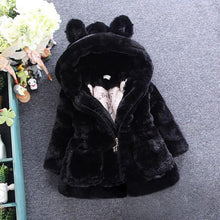 Load image into Gallery viewer, Winter Baby Girls Clothes Faux Fur Fleece Jackets Thick infant Coat Rabbit Ear Warm kids Jacket Xmas Snowsuit Children Outerwear