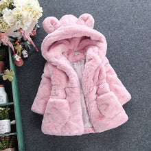 Load image into Gallery viewer, Winter Baby Girls Clothes Faux Fur Fleece Jackets Thick infant Coat Rabbit Ear Warm kids Jacket Xmas Snowsuit Children Outerwear