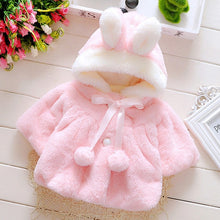 Load image into Gallery viewer, Baby Girls Winter Jackets Warm Faux Fur Fleece Coat Children Jacket Rabbit Ear Hooded Outerwear Kids Jacket for Girls Clothing