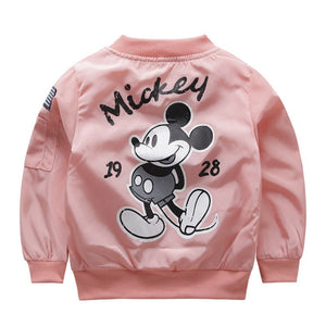 ZJHT New Spring Toddler Mickey Jackets For Boys Girls Clothes Children Hooded Coats Baby Bomber Windbreaker Kids Outerwear MY051