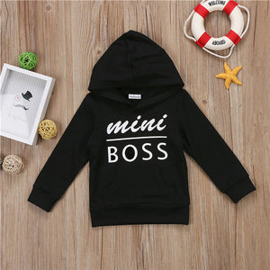 Baby Boys Girls Hoodie Sweatshirt Toddler Letters Outta Mini Boss Hooded Sweatshirt Outfit Clothes 0-5Y