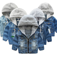 Load image into Gallery viewer, 2019 Kids Denim Jacket Boys Jean Coat Clothing Fashion Causal Girls Cardigan Children Outerwear Cowboy Toddler Hooded 2-8yrs