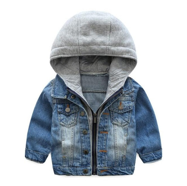 2019 Kids Denim Jacket Boys Jean Coat Clothing Fashion Causal Girls Cardigan Children Outerwear Cowboy Toddler Hooded 2-8yrs