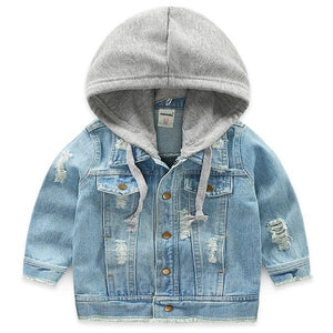 2019 Kids Denim Jacket Boys Jean Coat Clothing Fashion Causal Girls Cardigan Children Outerwear Cowboy Toddler Hooded 2-8yrs