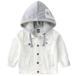 2019 Kids Denim Jacket Boys Jean Coat Clothing Fashion Causal Girls Cardigan Children Outerwear Cowboy Toddler Hooded 2-8yrs