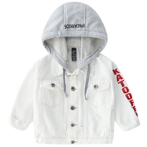 2019 Kids Denim Jacket Boys Jean Coat Clothing Fashion Causal Girls Cardigan Children Outerwear Cowboy Toddler Hooded 2-8yrs