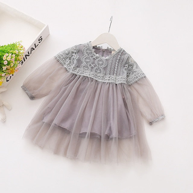 Spring Baby Dresses Girls Birthday Long Sleeves Princess Dress Embroidery Elegant Newborn Cute Party Dresses Summer