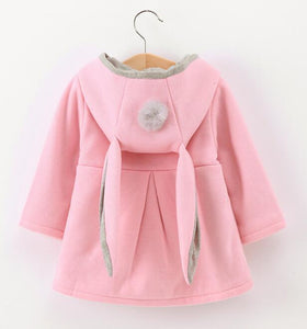 2018 Winter autumn baby hoodies sweatshirts kids Long sleeve 3D Rabbit ear coat Casual Outerwear girl clothing