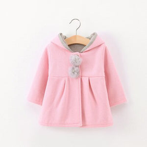 2018 Winter autumn baby hoodies sweatshirts kids Long sleeve 3D Rabbit ear coat Casual Outerwear girl clothing