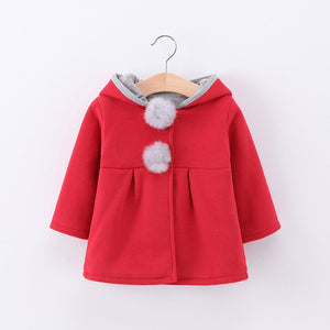 2018 Winter autumn baby hoodies sweatshirts kids Long sleeve 3D Rabbit ear coat Casual Outerwear girl clothing